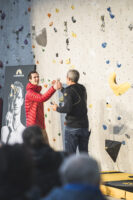 Adam Ondra & Pietro dal Pra bei der Präsentation des neuen Ondra Comp